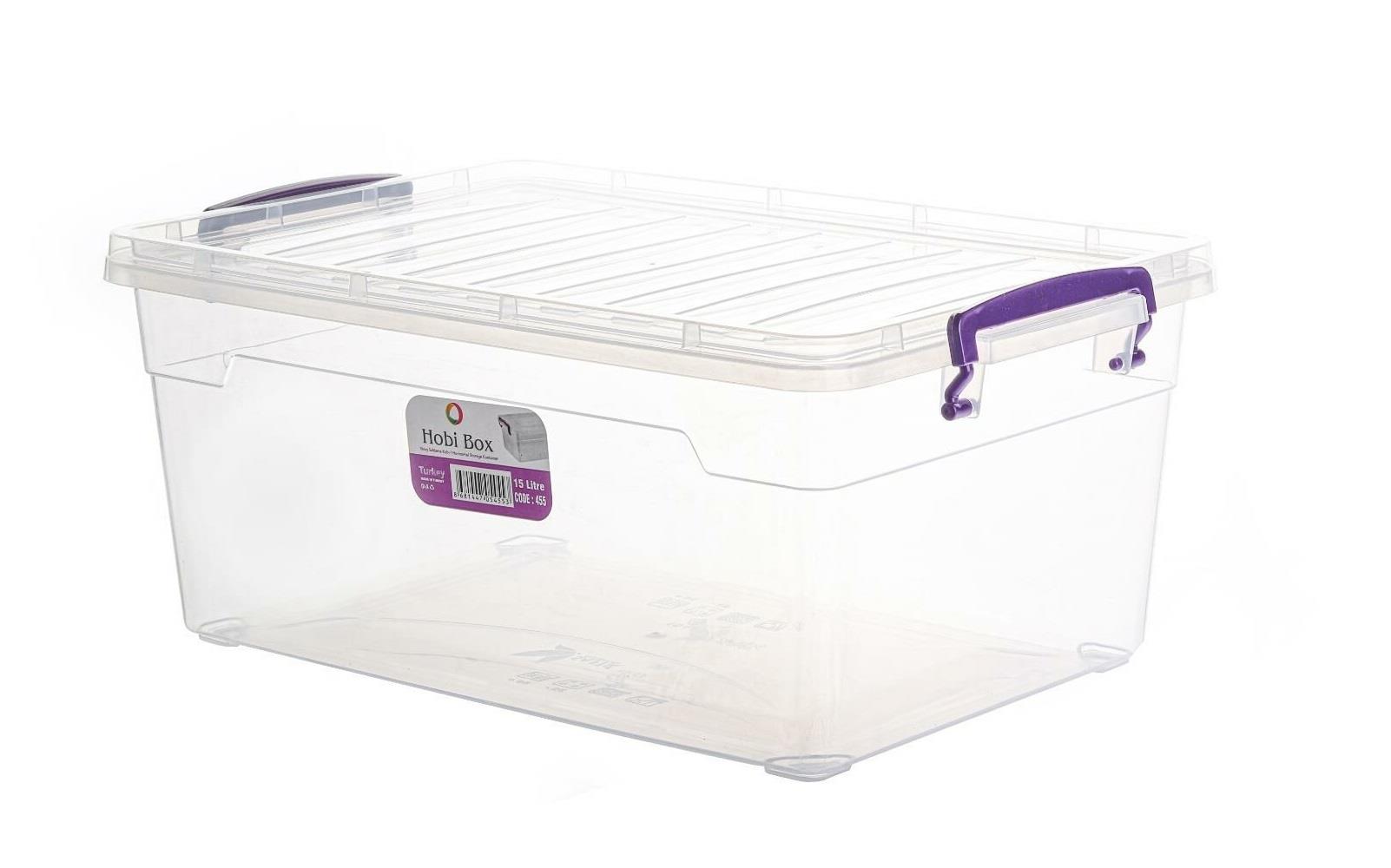 455   HOBİ BOX YATAY KİLİTLİ SAKLAMA KABI 15lt