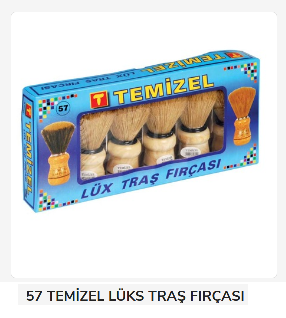 57   TEMİZEL LÜKS TRAŞ FIRÇASI AHŞAP SAP