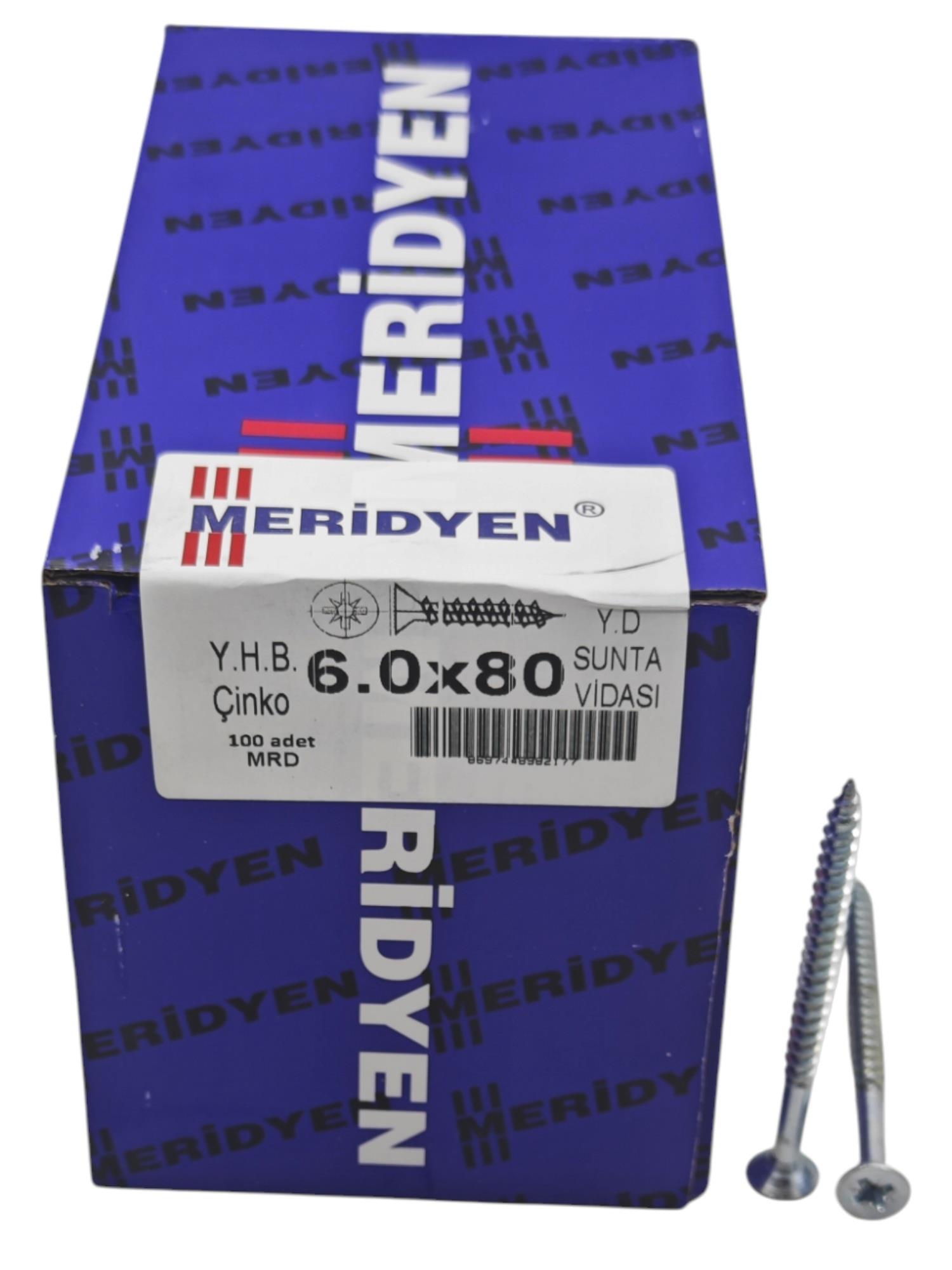 6080   Meridyen 6.0*80 YBH Sunta Vidası 100lü
