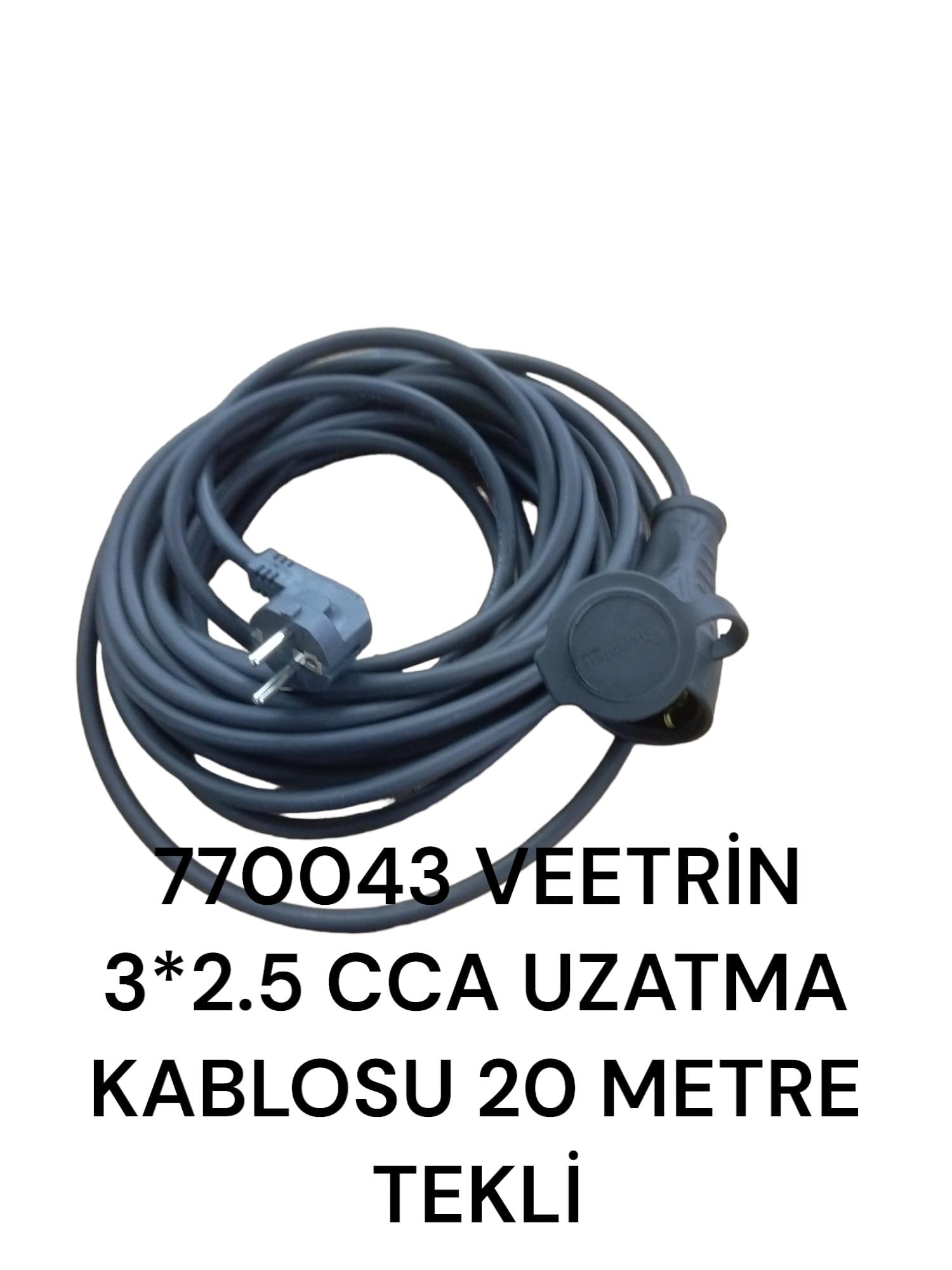 770043   VEETRİN 3*2,5 CCA UZATMA KABLOSU 20m - Tekli