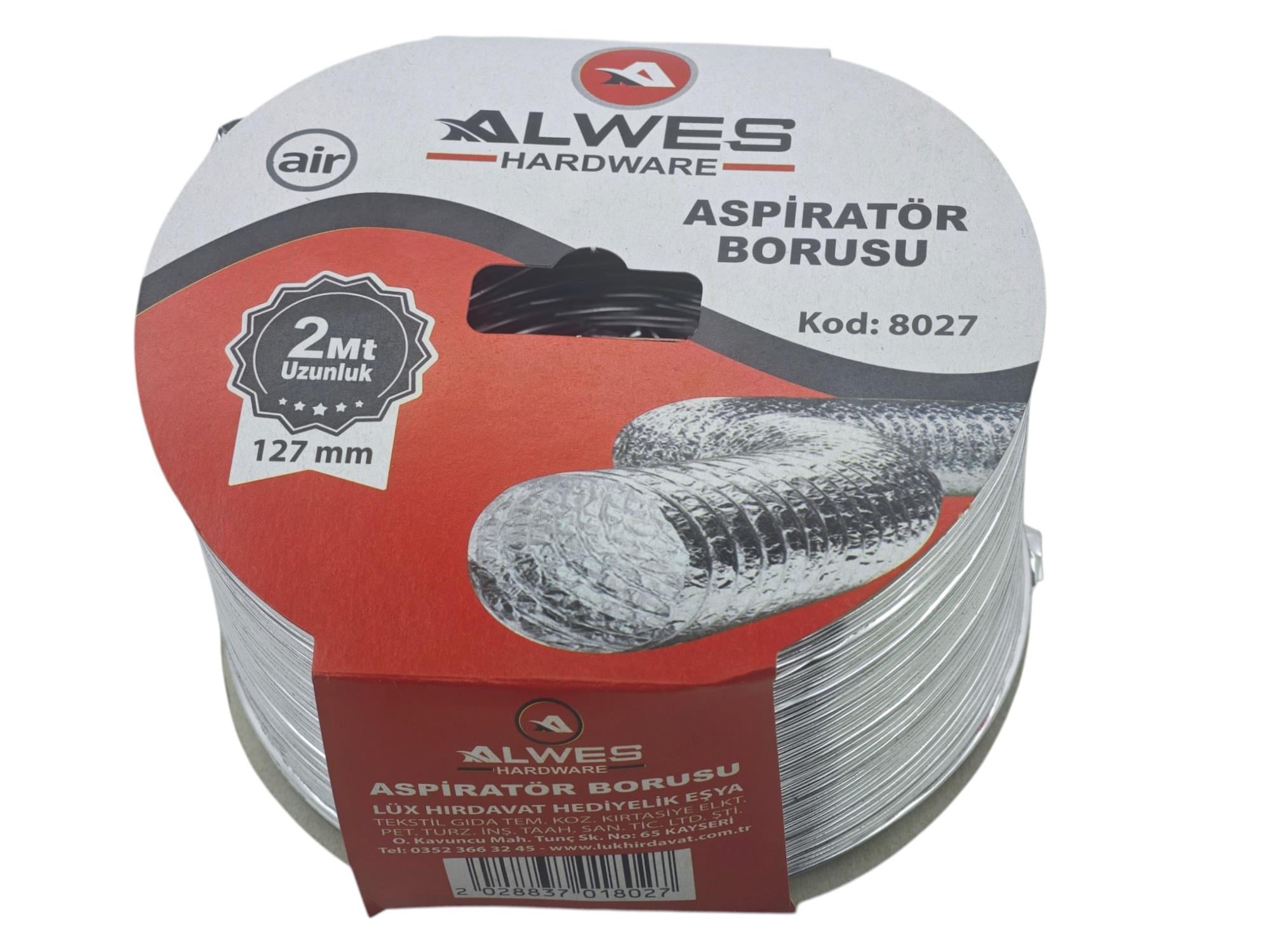 8027   Alwes Telli Aspiratör Borusu 2m*127mm
