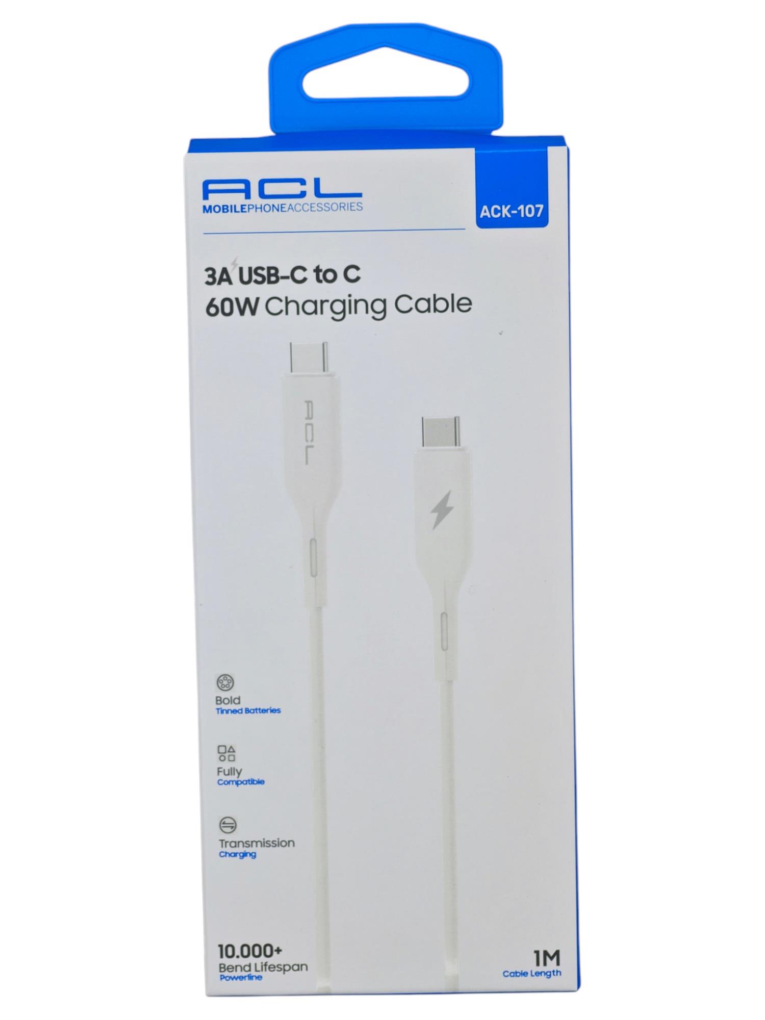 ACK-107   Acl PD 3A 60W Hızlı şarj Seti - Type-C to C