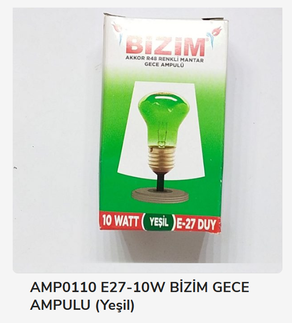 AMP0110   BİZİM E27-10W GECE AMPULU - Yeşil