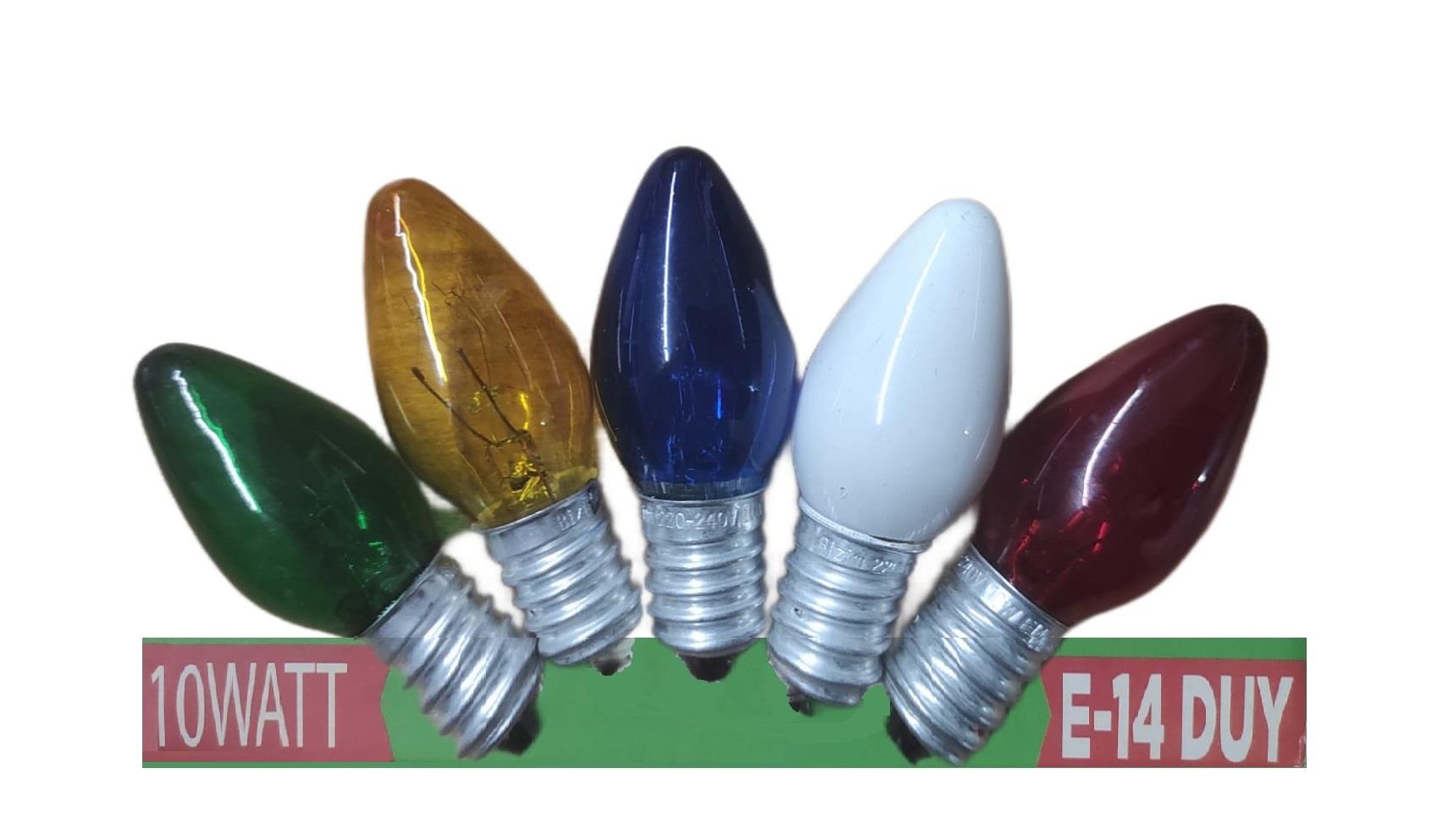 AMP0126   BİZİM E14-10W C7 MUM AMPUL - Renkli