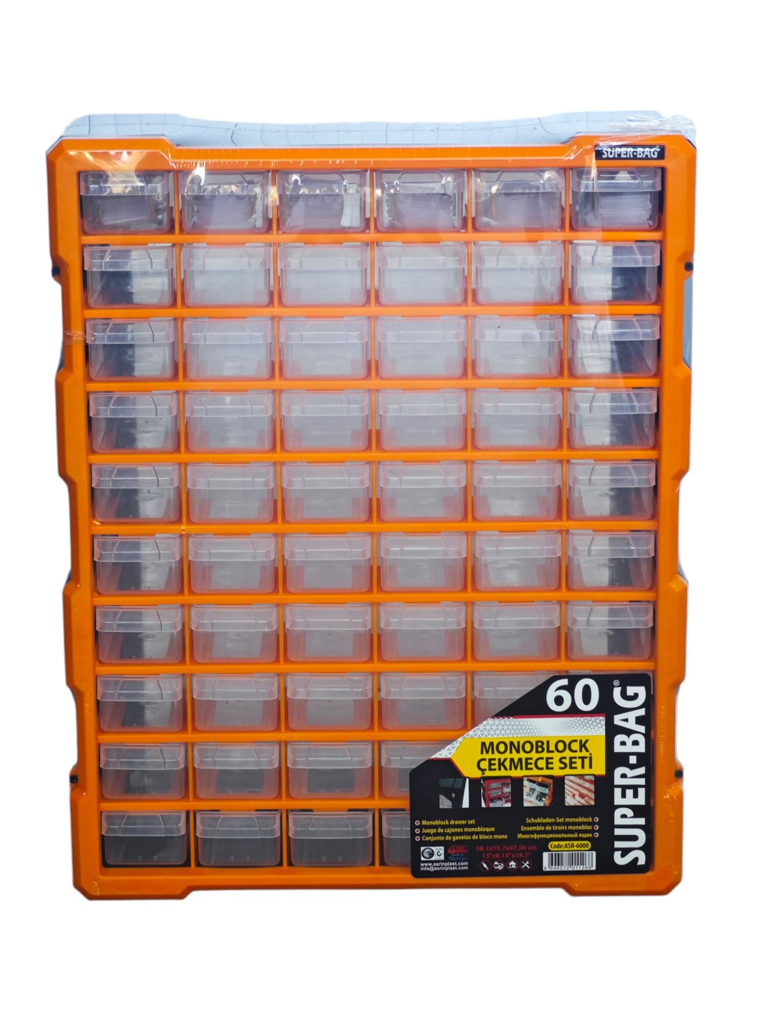 ASR-6000   Super-Bag 60lı Dikey Organizer Monoblock Çekmece Seti