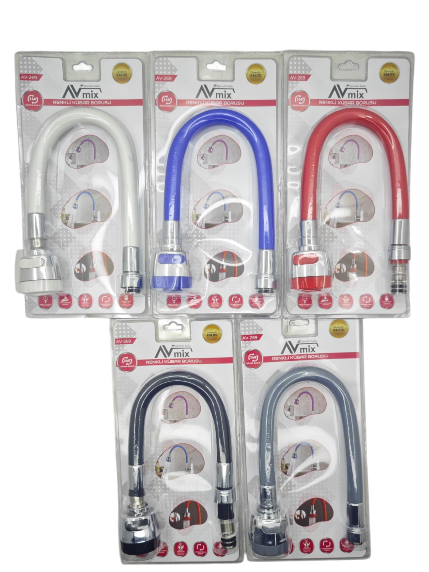 AV-269   Avmix Renkli Silikon Batarya Kubar Borusu