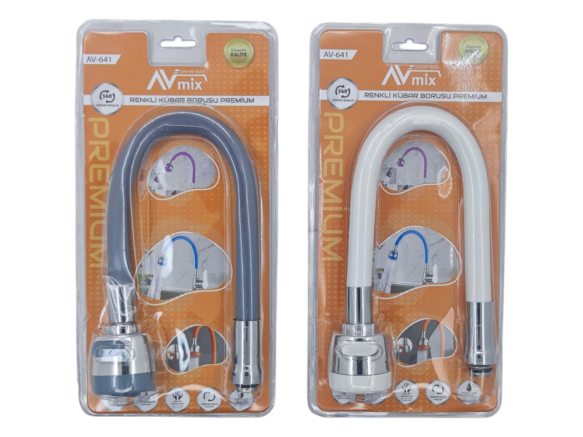 AV-641   Avmix Premium Renkli Kubar Borusu - Topaç