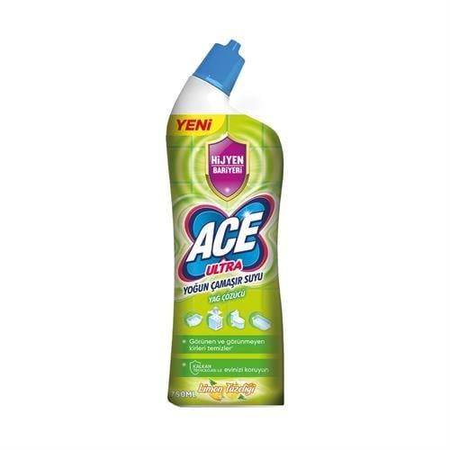 Ace Ultra Power Jel Limon Tazeliği Yoğun Çamaşır Suyu Yağ Çözücü 750 ml
