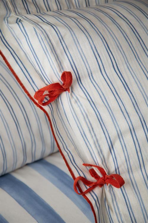 Apricitas Çift Kişilik Muslın Pike Nevresim Set Strıpe Mavı