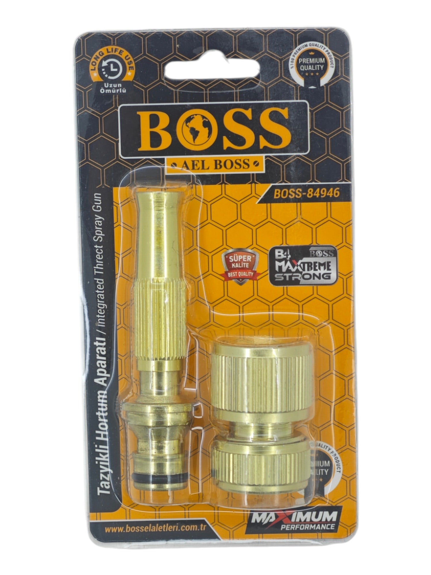 B-84946   Boss Hortum Tazyik Aparatı - Sarı Metal