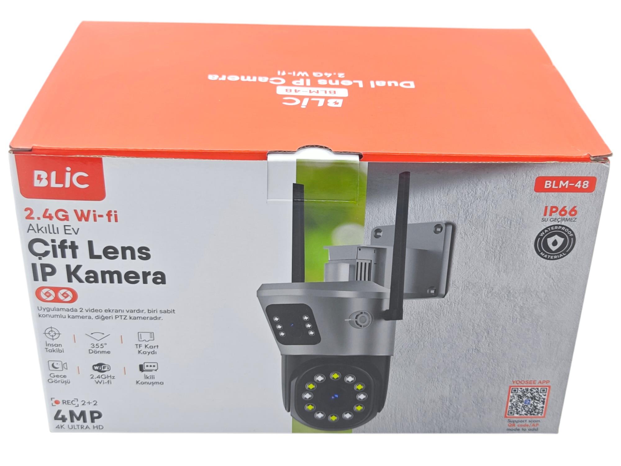 BLM-48   Blic 2.4G Wi-fi Çift Lens IP Kamera