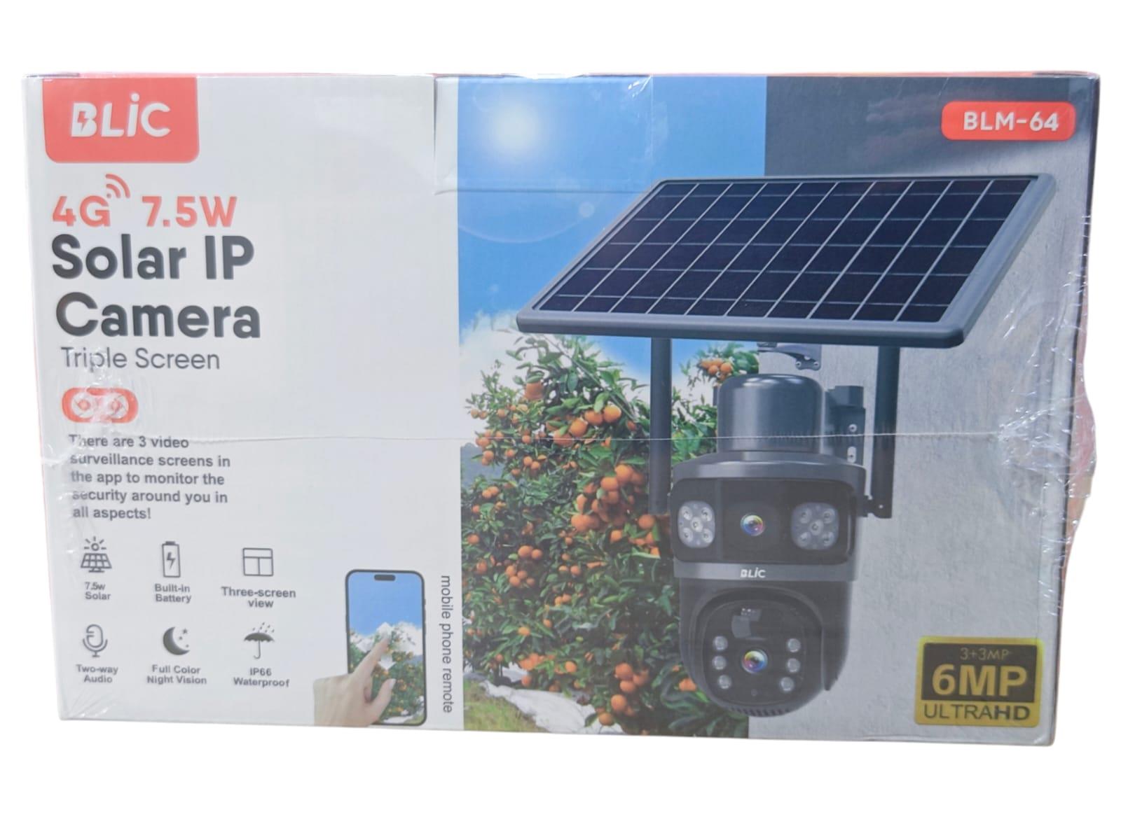 BLM-64   Blic 4G 7.5W Solar Sarjlı 3+3MP Çift Lens Ultra HD IP Kamera
