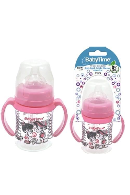 Baby Time Geniş Ağız Kulplu Biberon  BT-078 150 ml