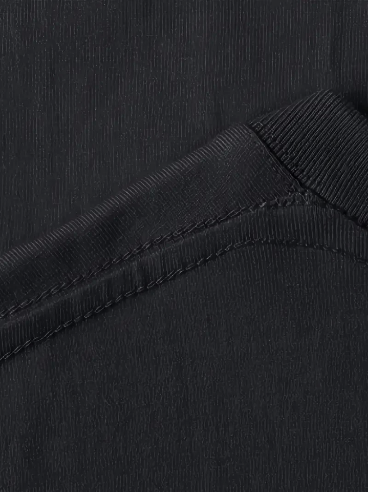 Baskılı Oversize Bisiklet Yaka T-shirt - Siyah