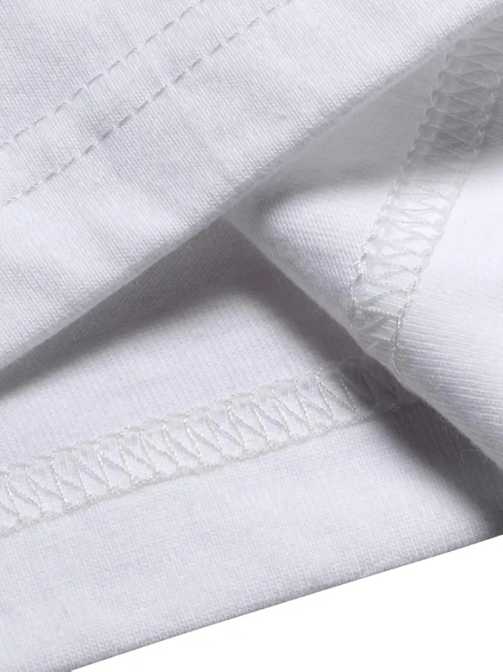 Baskılı Oversize Bisiklet Yaka T-shirt - Beyaz