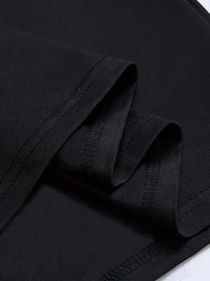 Baskılı Oversize Bisiklet Yaka T-shirt - Siyah