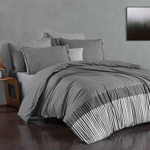 Bazaar Ranfors Larsı Grı Nevresim Takımı Tek Kişilik