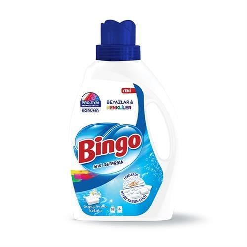 Bingo Sıvı Çamaşır Deterjanı Beyazlar & Renkliler Beyaz Sabun Kokulu 40 Yıkama 2600 ml
