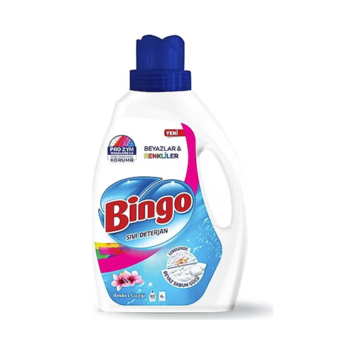 Bingo Sıvı Çamaşır Deterjanı Beyazlar & Renkliler Amber Çiçeği 40 Yıkama 2600 ml