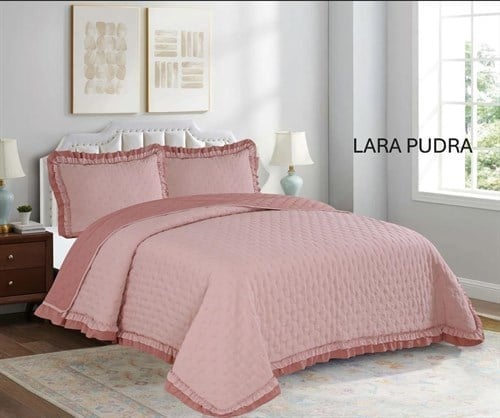 Çınar Yatak Örtüsü Çift Kişilik Lara Pudra 240X260