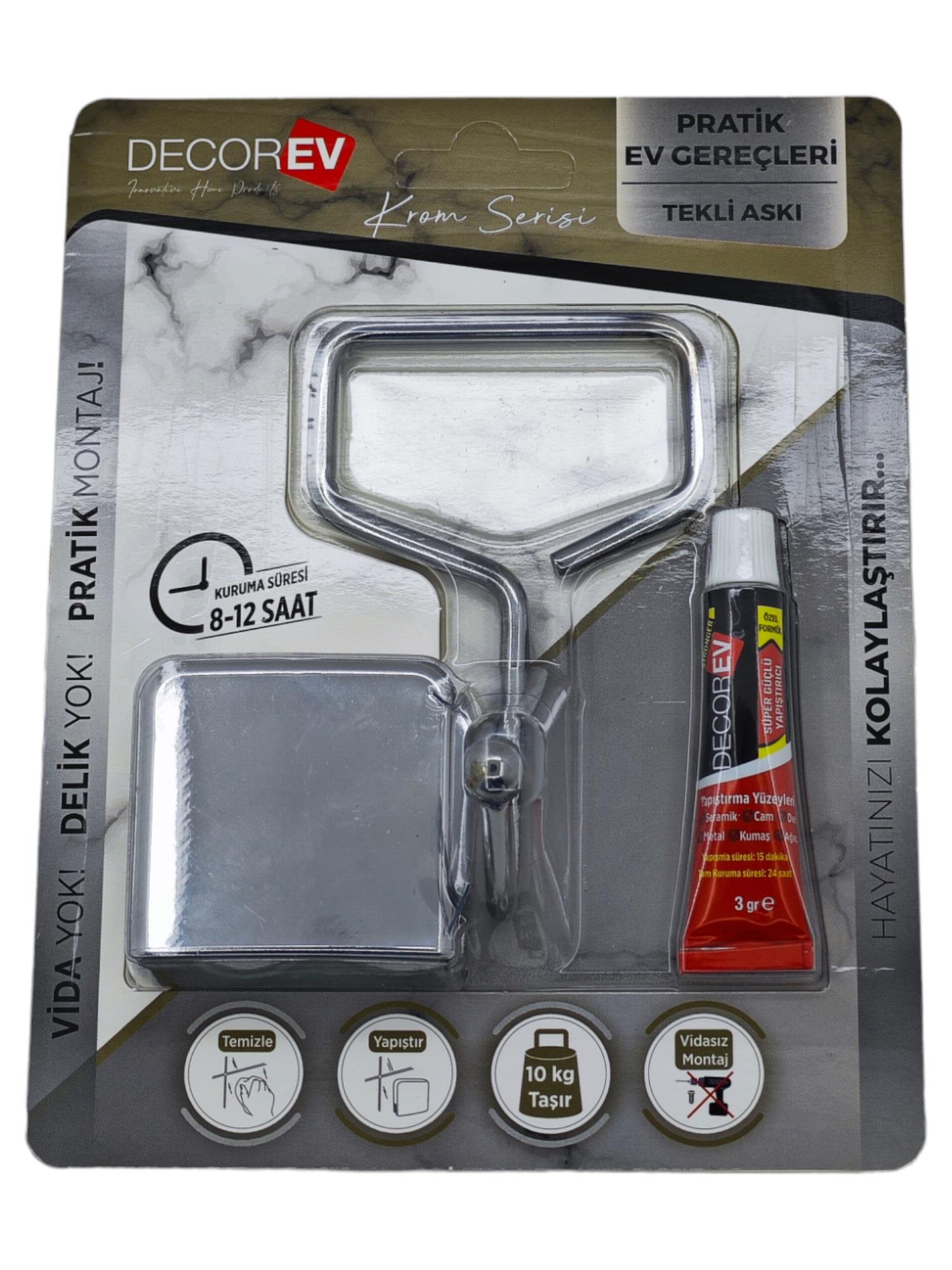 Dc-4771   Decorev Krom Metal Tekli Askı