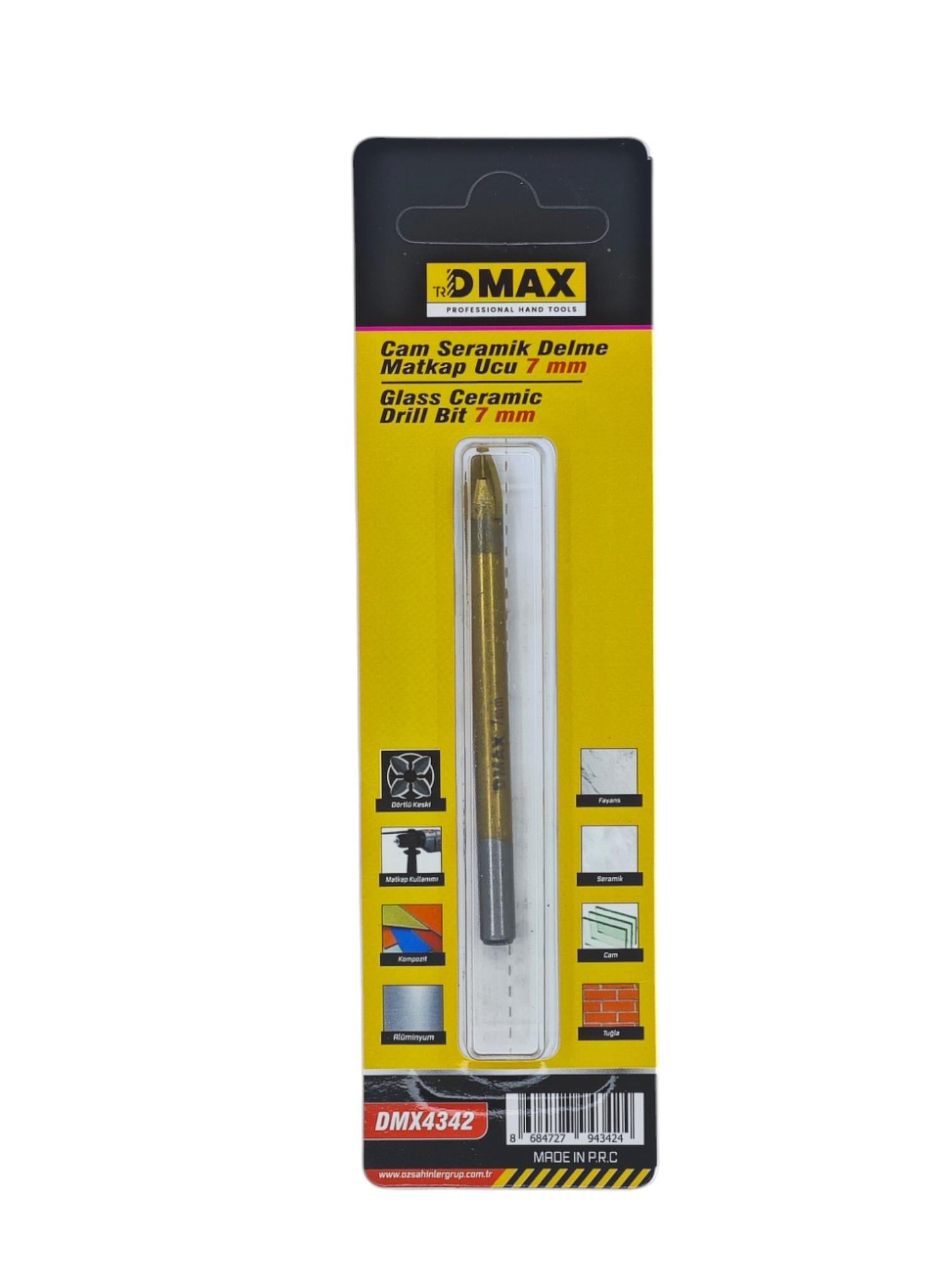 DMX4342   D-Max Cam-Seramik Delme Matkap Ucu 7mm