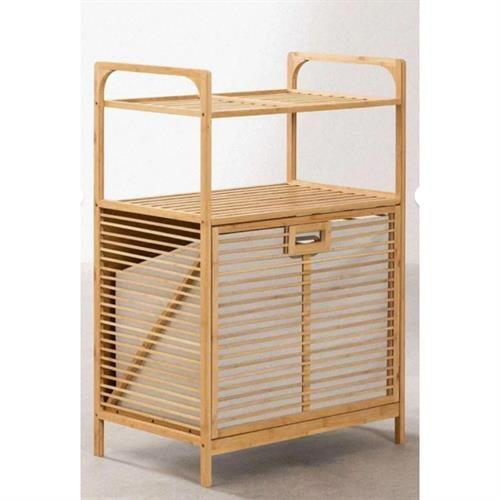 Dıgıthome Kirli Sepeti İki Raflı Bambu  0004