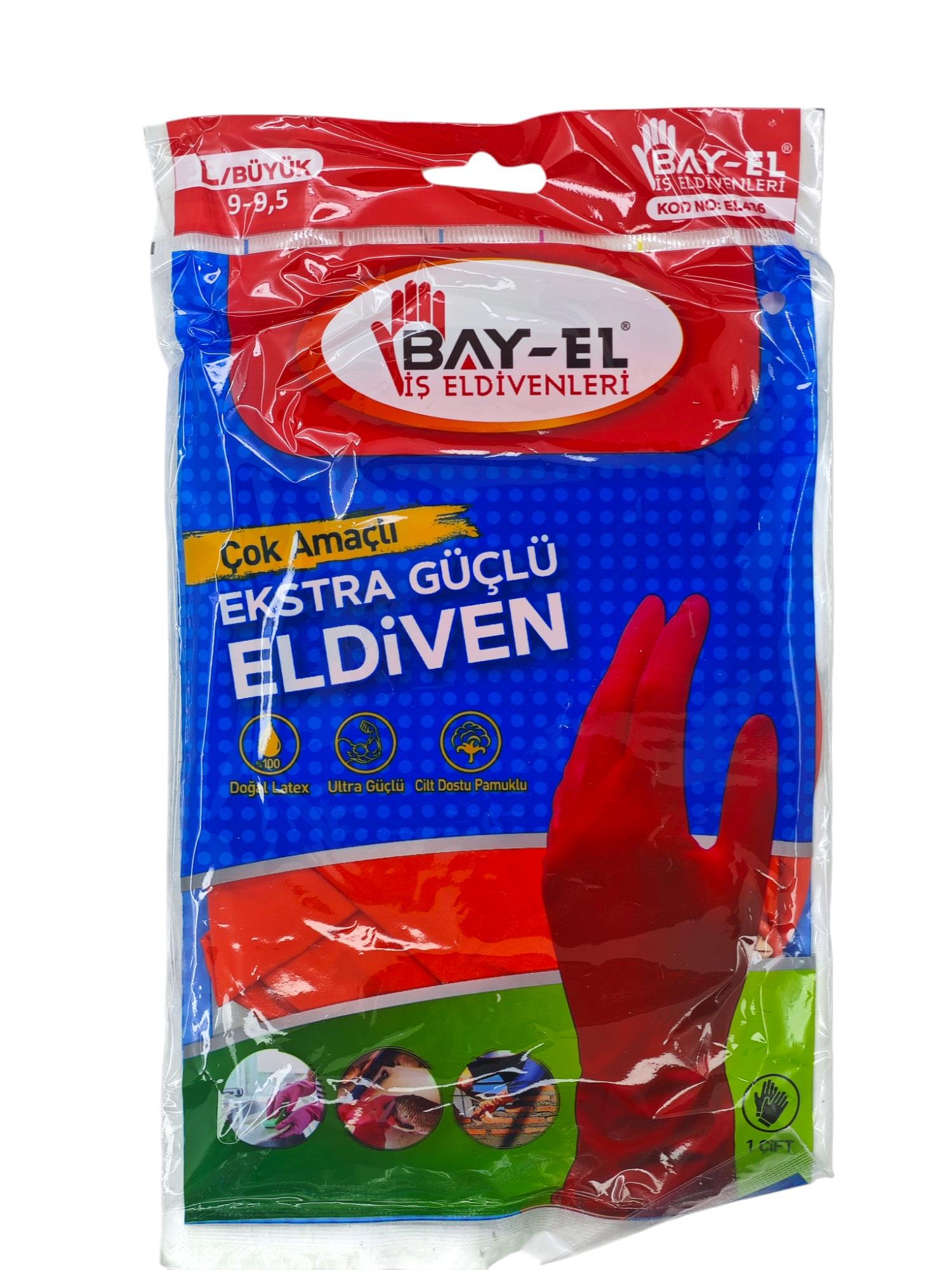 EL436   Bay-El Çok Amaçlı Extra Güçlü Eldiveni 9-9,5 (L)