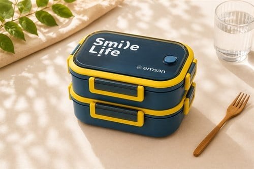 EMSAN LUNCH BOX CIFT KATLI SMILE LIFE BLUE