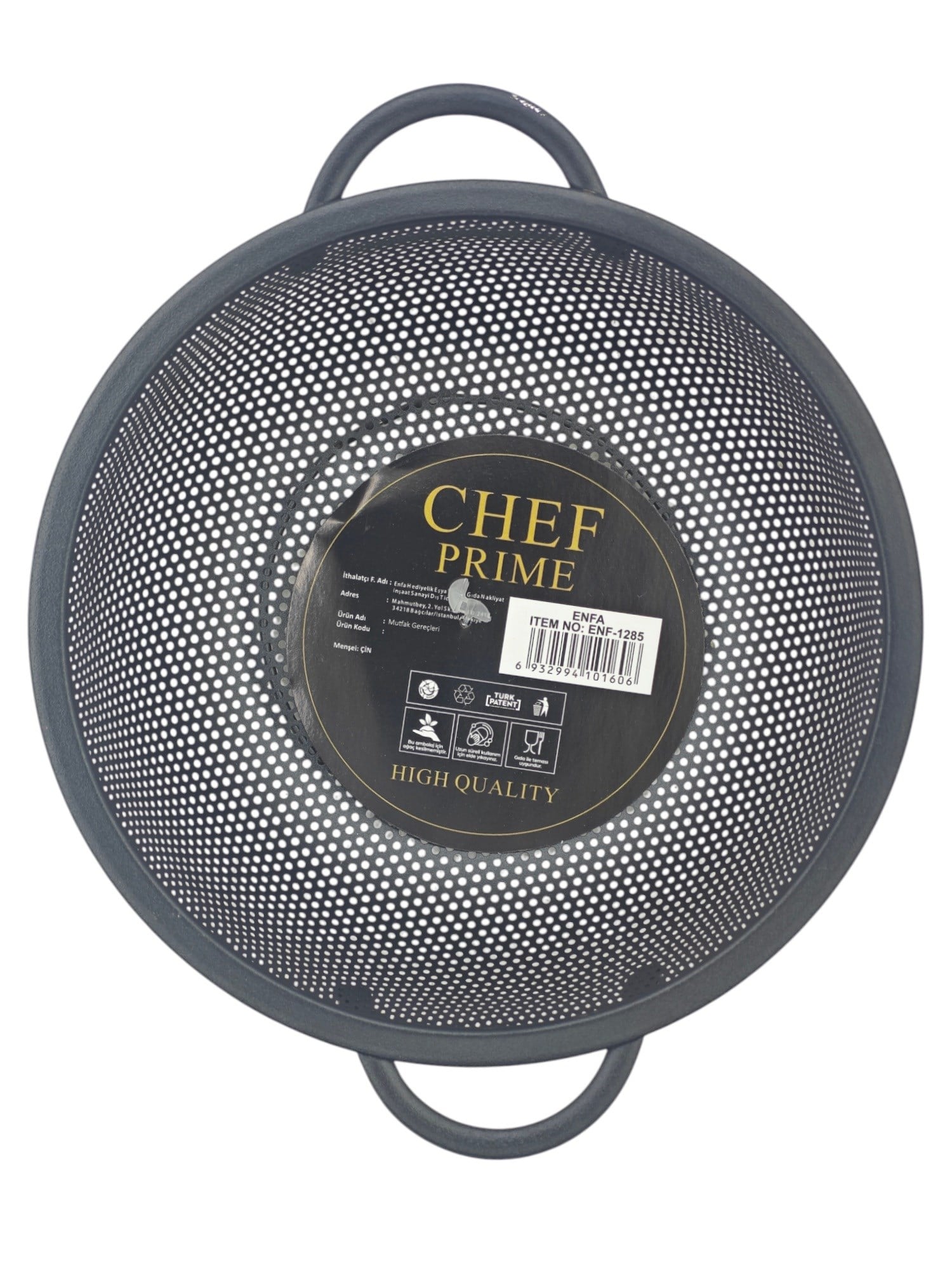 ENF-1285   Chef Prime Siyah Süzgeç 19.5cm