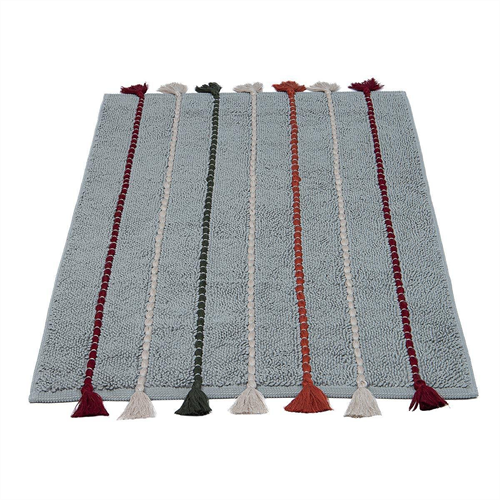 Ecocotton Katari Banyo Paspası %100 Pamuk El Nakışlı Yeşil 50X80 Cm