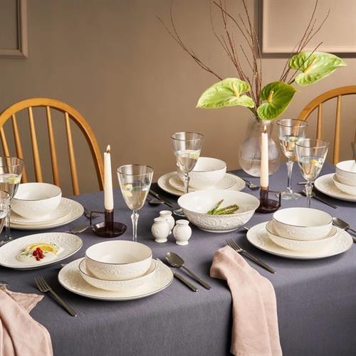 Emsan İstanbul Porselen Mahra 18 Parça 6 Kişilik Yemek Takımı