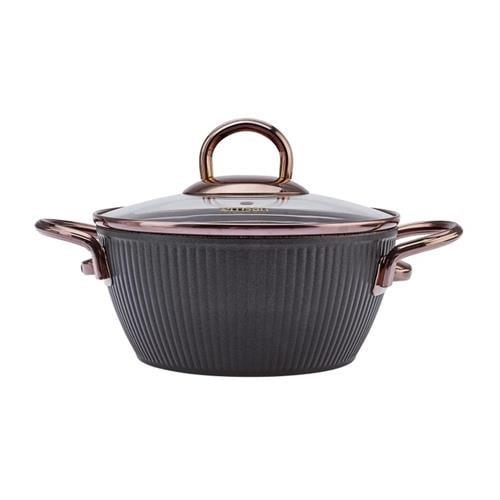 Emsan Line 7 Parça Granit Tencere Seti Yeni Siyah Rose