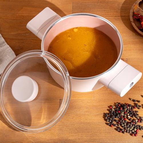 Emsan Swiss Cystal Derin Tencere 16 CM Pembe