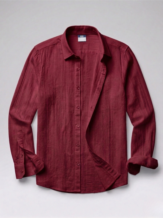 Erkek Armürlü Yarım Oversize Müslin Gömlek