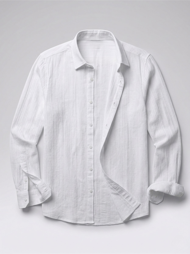 Erkek Armürlü Yarım Oversize Müslin Gömlek