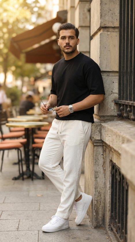 Erkek Duble Kol Basic Tişört