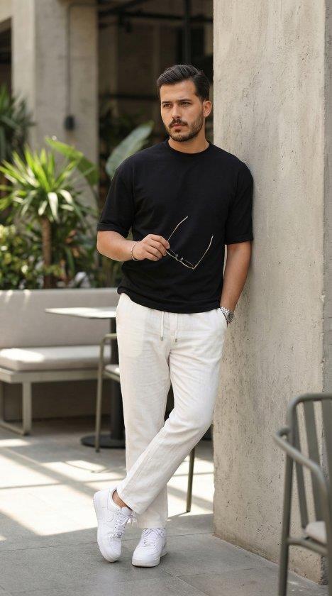 Erkek Duble Kol Basic Tişört