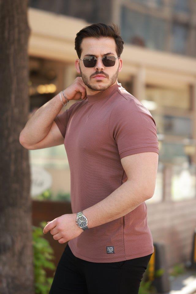 Erkek Yarım Balıkçı Yaka Kısa Kollu T-shirt