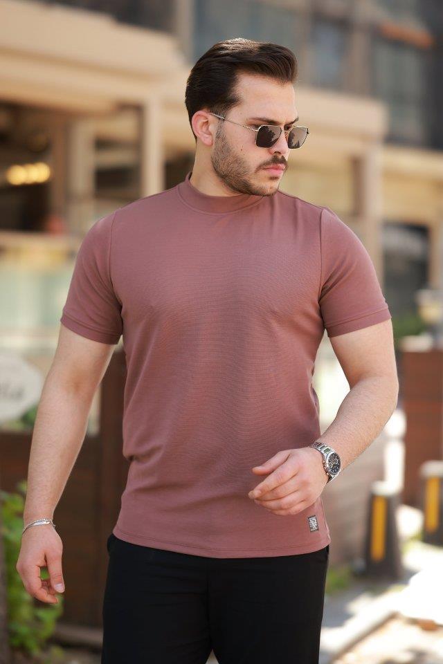 Erkek Yarım Balıkçı Yaka Kısa Kollu T-shirt