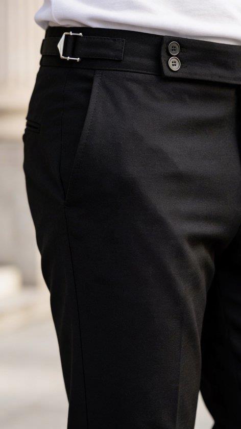 Erkek Toka Detaylı Oldmoney Kumaş Pantolon