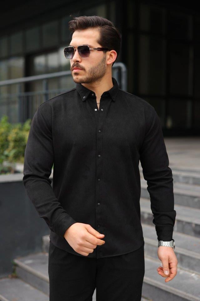 Erkek Uzun Kollu Süet Gömlek