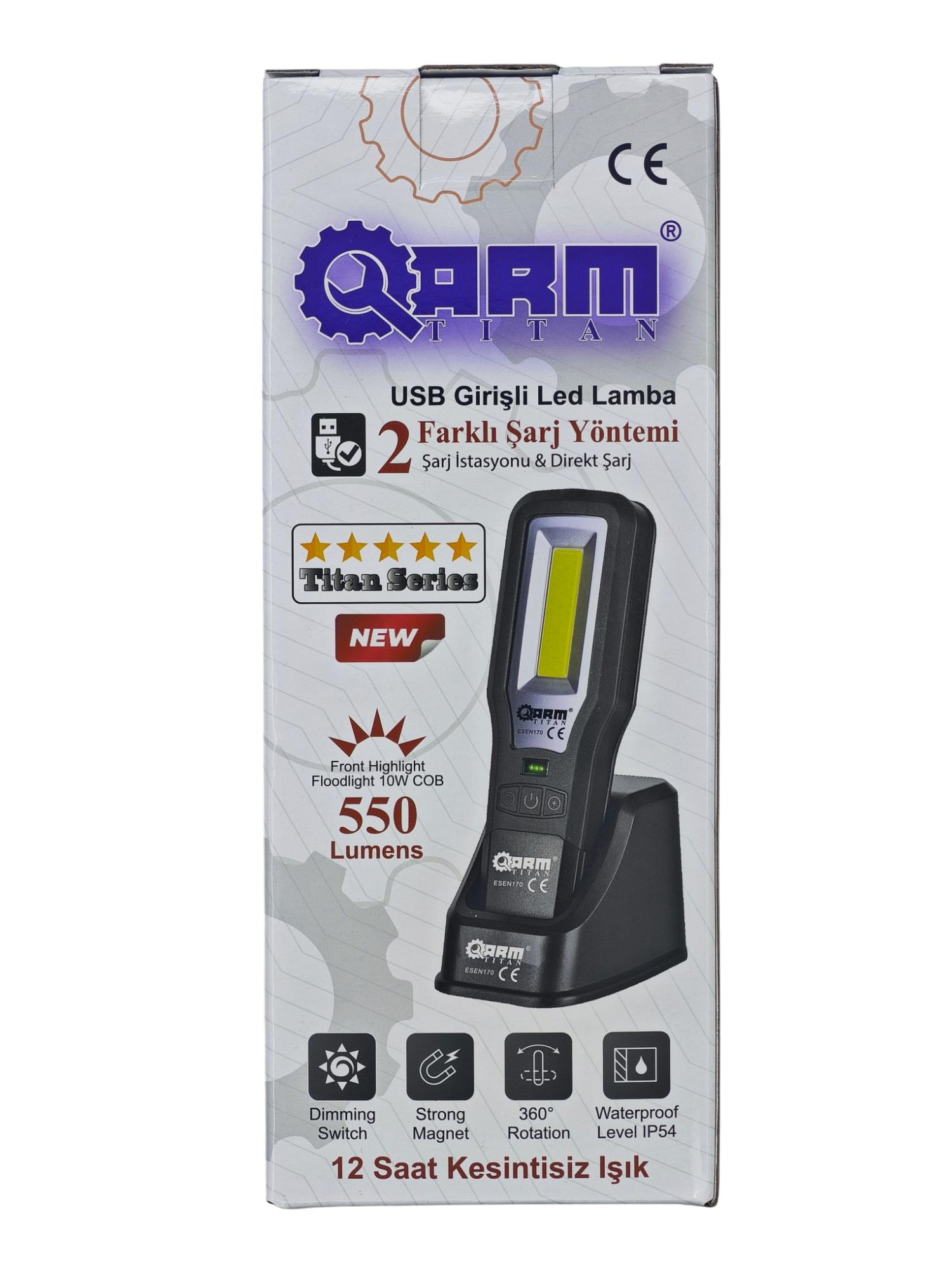 Esen-170   Arm 550 Lümen Şarjlı Led Fener - Miknatıslı
