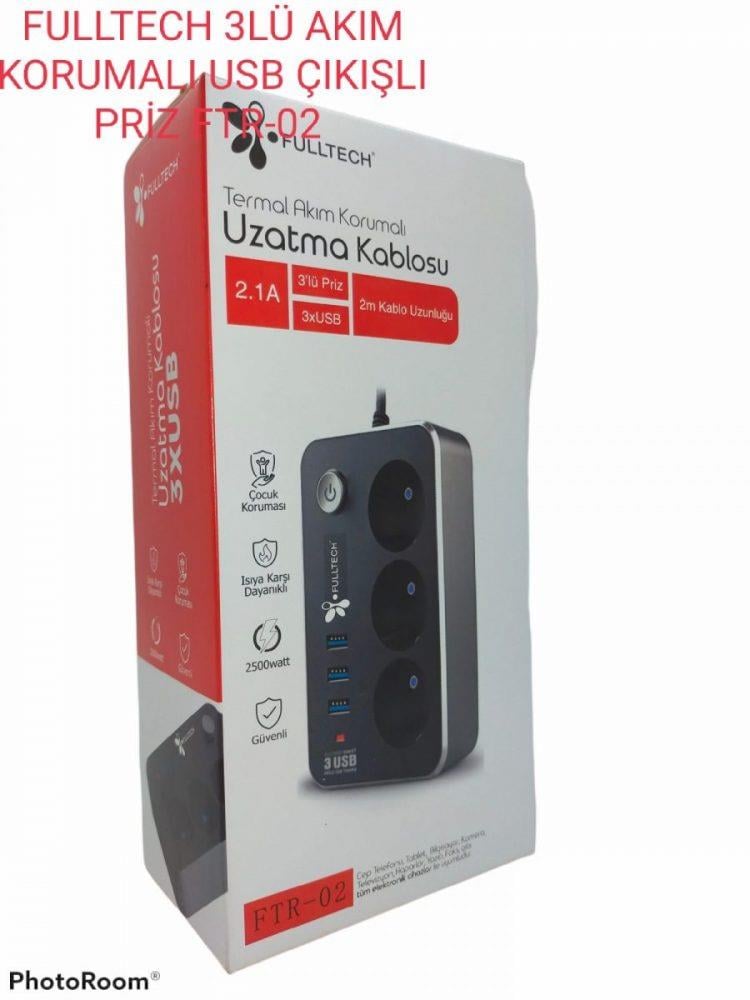 FTR-02   FULLTECH 2.1A AKIM KORUMALI PRİZ 3lü