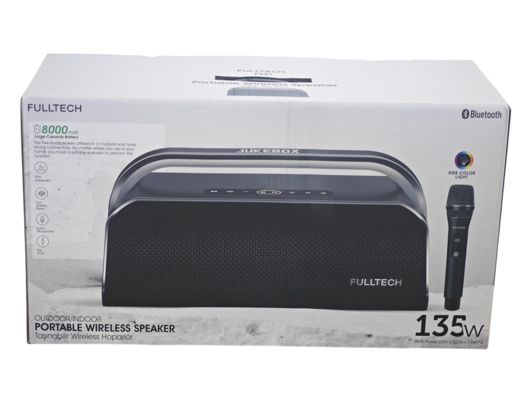 FXS1   Fulltech Mikrofonlu Bluetootlu Şarjlı Müzik Kutusu 135W