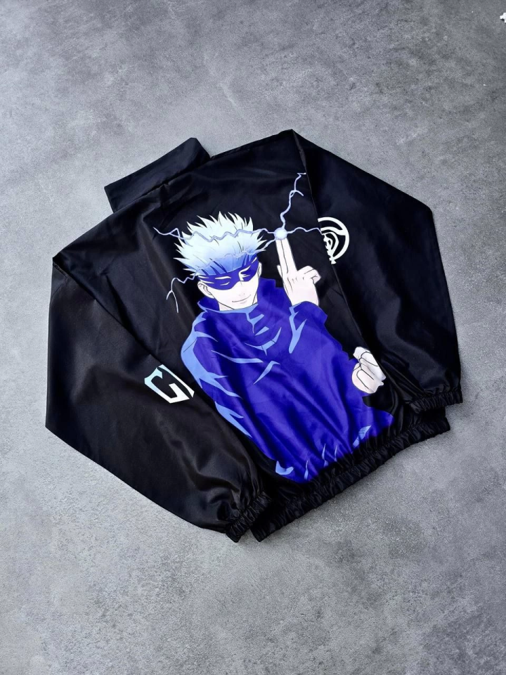 Fermuarlı Dijital Baskılı Rüzgarlık - Siyah