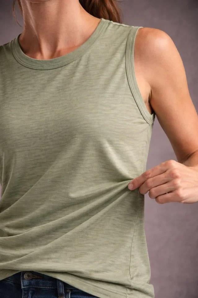 Flamlı Kumaş Sıfır Kolsuz Atlet Basic Spor Üst, Günlük Ve Fitness Kullanımına Uygun - Mint Yeşili