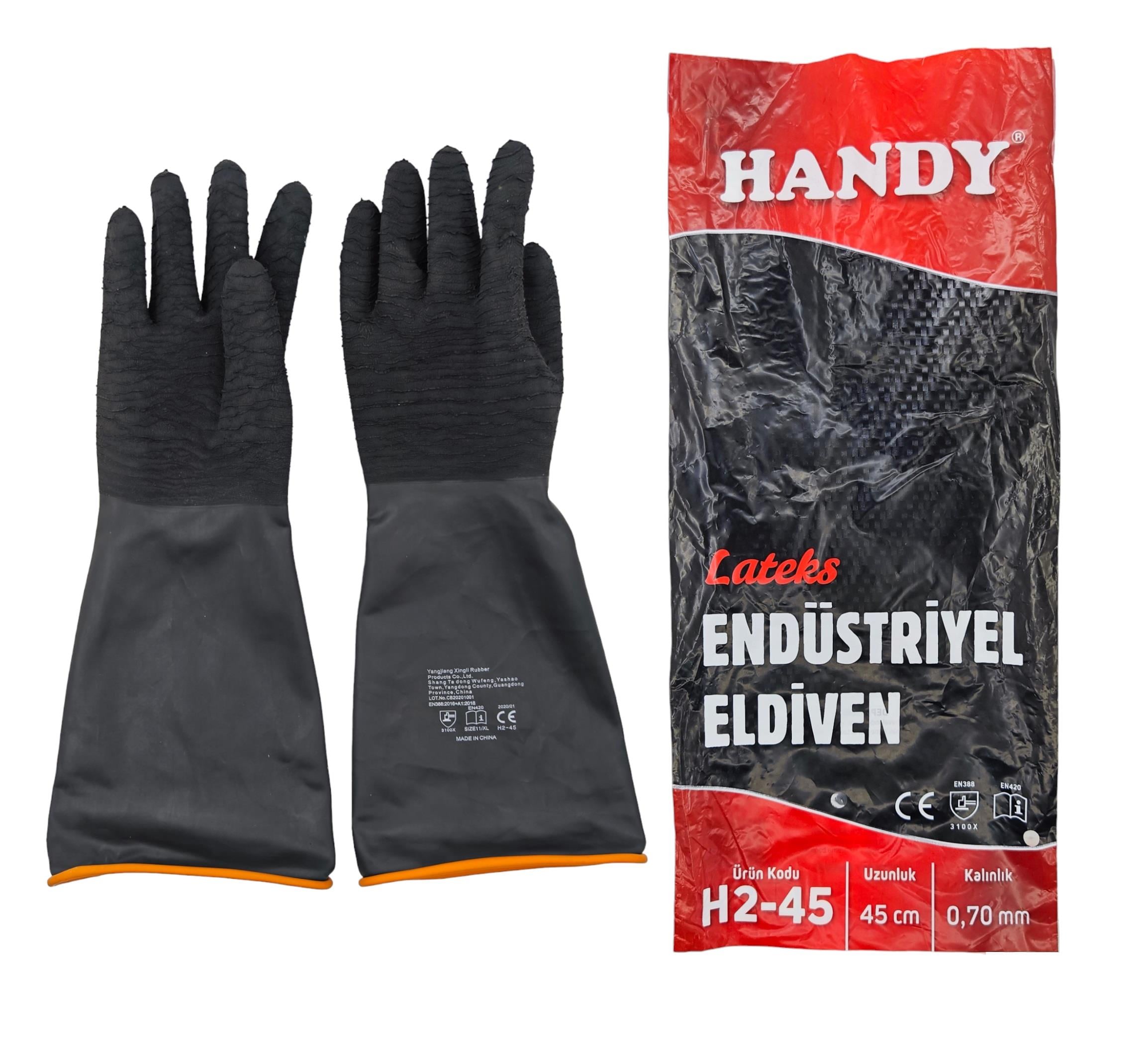 H2-45   STARLINE KAUÇUK ELDİVEN 45cm - Siyah