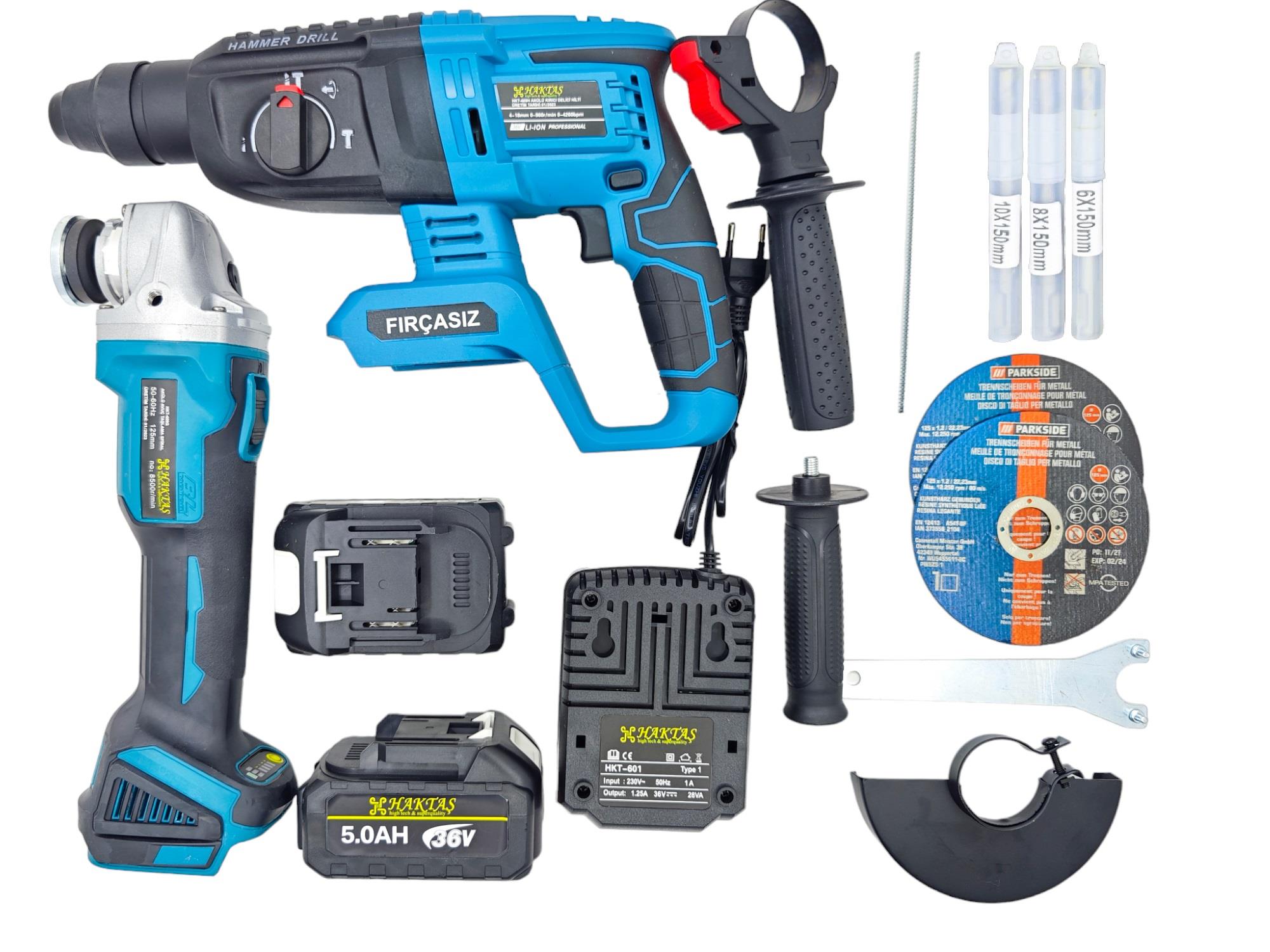 HKT-601   HAKTAŞ ŞARJLI 2li SET 36V 5AH - Hilti / İspiral