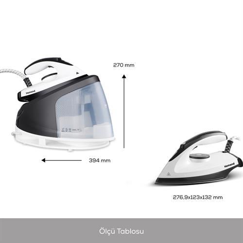 Homend Steamwork Buhar Kazanlı Ütü Siyah Beyaz 1167H